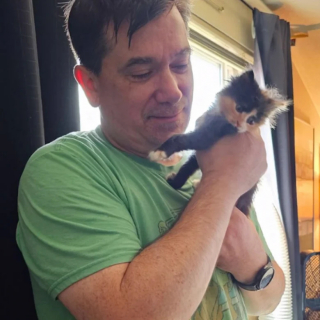 Illustration de l'article : En sauvant ce chaton porte-bonheur de la rue, un facteur bienveillant reçoit une incroyable récompense