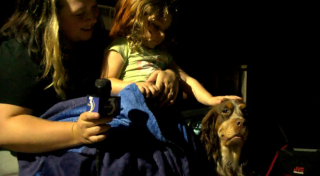 Illustration de l'article : Alors qu'une fillette de 2 ans s'était perdue en forêt, elle a été retrouvée saine et sauve avec ses chiens qui prenaient soin d'elle