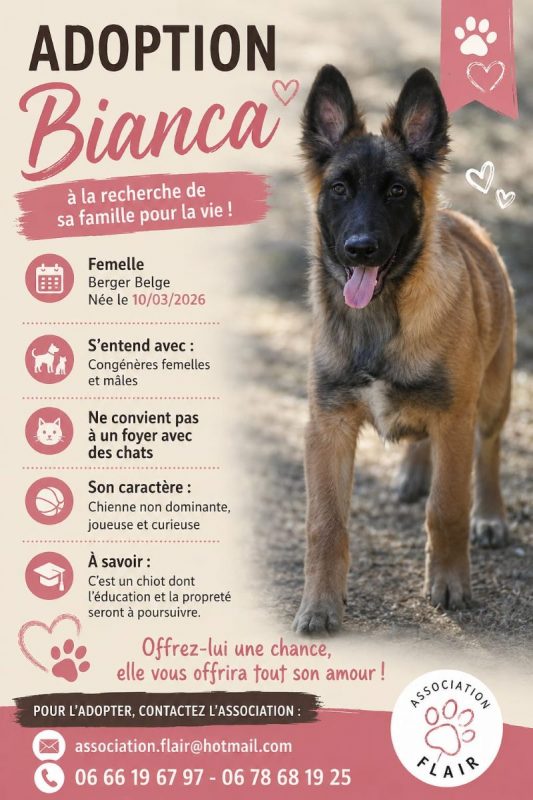 Bianca - Chien Berger Belge Malinois à adopter