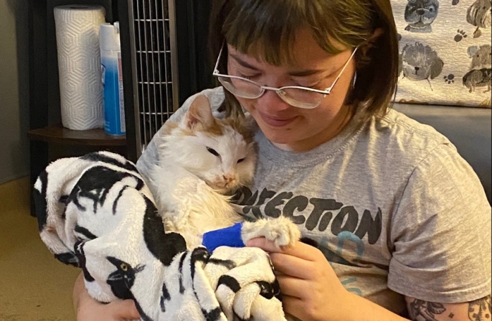 Alors que tout espoir semblait perdu, une chatte de refuge vit un coup de foudre inattendu à 20 ans, qui change sa vie