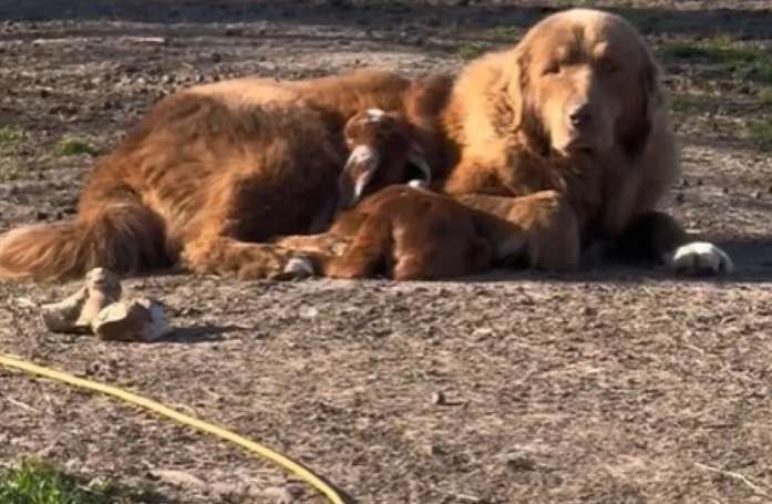 Heidi, la chienne de troupeau, offre son amour et sa protection à un chevreau abandonné