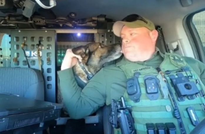 Un dernier jour émouvant pour un maître et Indy, le chien policier qui prend sa retraite après 9 ans de service